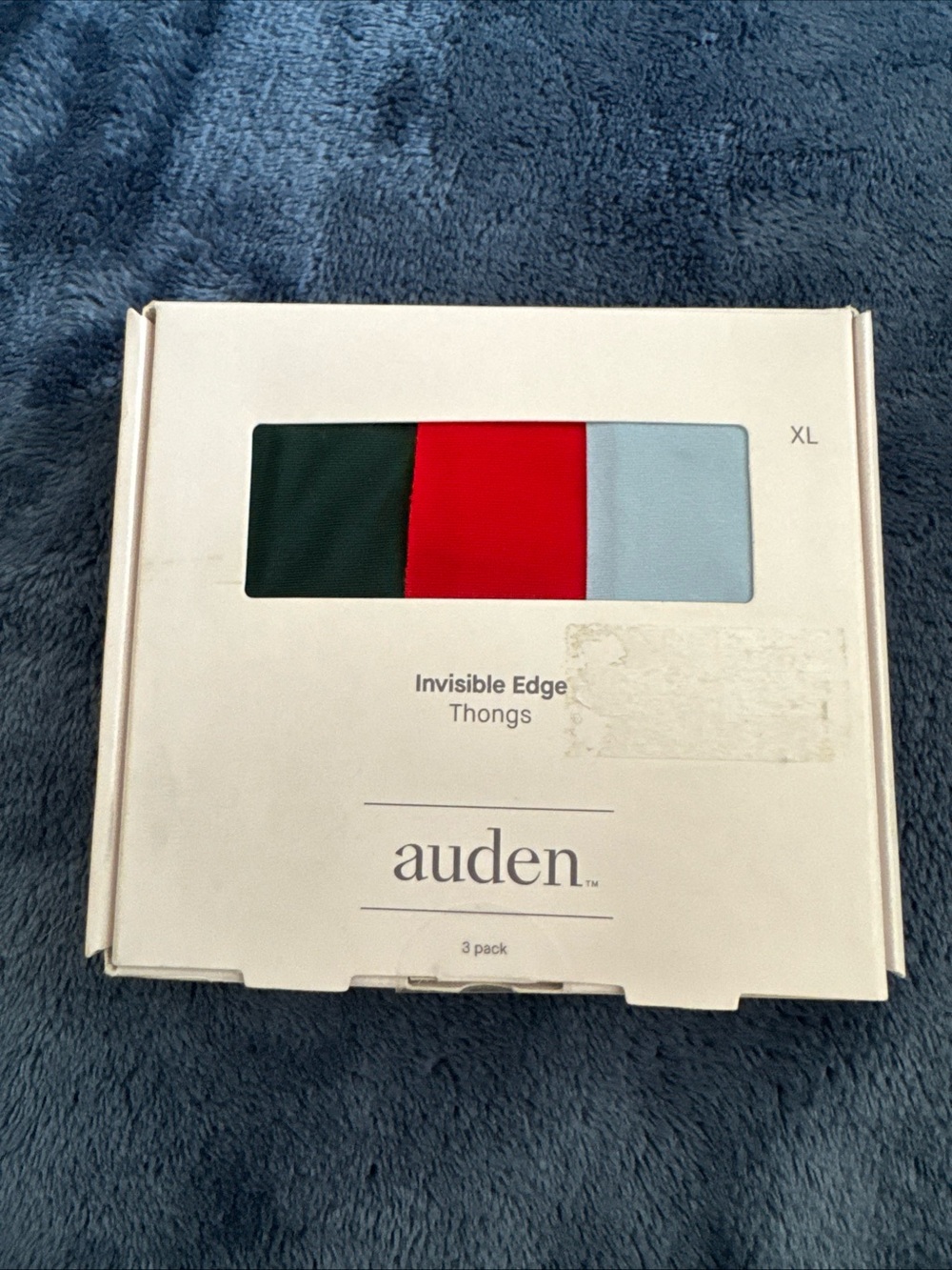 New Women’s Auden Invisible Edge Thongs 3 Pack Size XL (16) Underwear Panties